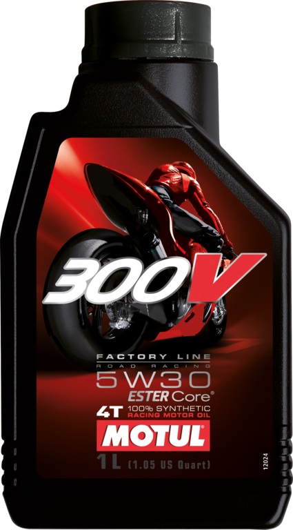 Моторное масло MOTUL 300 V 4T FL Road Racing 5W30 синтетическое 1 л Моторное масло MOTUL 300 V 4T FL Road Racing 5W30 синтетическое 1 л Масла для мото, скутеров, лодок, с/х техники и проч.<br>Спортивное моторное масло для мотоциклов. 100% синтетическое, технология ESTER Core®. Предназначено для 4-х тактных двигателей с интегрированной или не интегрированной коробкой переключения передач, а также сцеплением в масляной ванне или сухим сцеплением. Применение: Шоссейно-кольцевые гонки.<br>