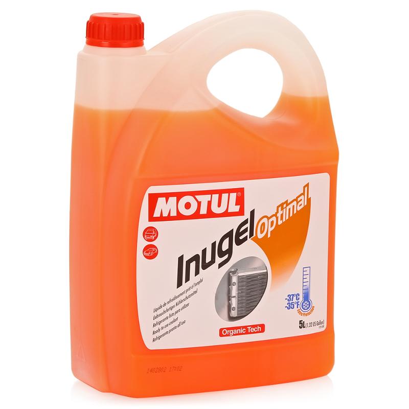 Антифриз MOTUL Inugel Optimal 5 л Антифриз MOTUL Inugel Optimal 5 л Антифриз<br>Готовая к использованию Антифриз на основе моноэтиленгликоля с органическими добавками. Рекомендуется для всех охлаждающих систем: легковые автомобили, тяжелые грузовики, строительная и сельскохозяйственная техника, садовая техника, водная техника, стационарные двигатели<br>
