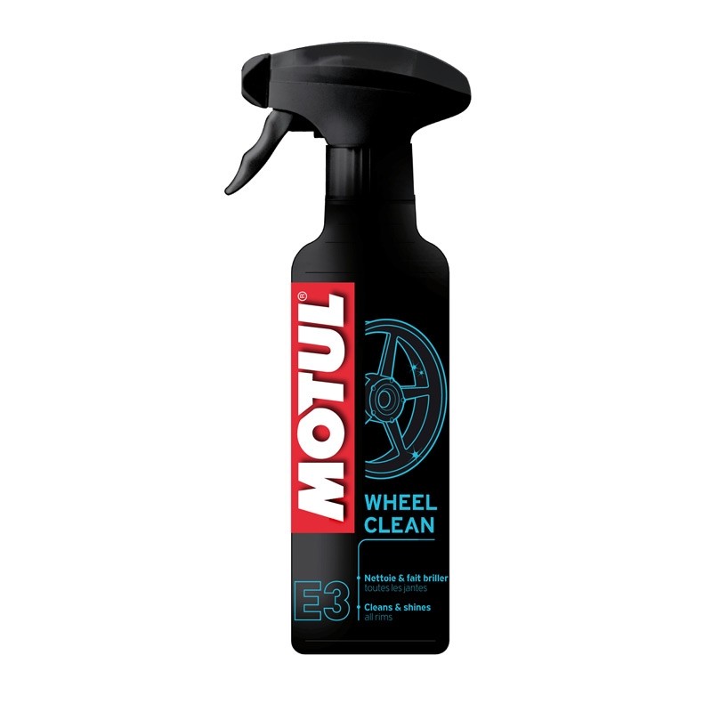 Средство для очистки колесных дисков MOTUL E3 Wheel Clean 0,4л Средство для очистки колесных дисков MOTUL E3 Wheel Clean 0,4л Мото-, вело-<br>Концентрированный очиститель всех типов дисков (алюминий, окрашенные, хромированные, лакированные поверхности...). Неагрессивная концентрированная формула. Не подвергает агрессивному воздействию краски и лаки. Применимо для всех типов мотоциклов.<br>