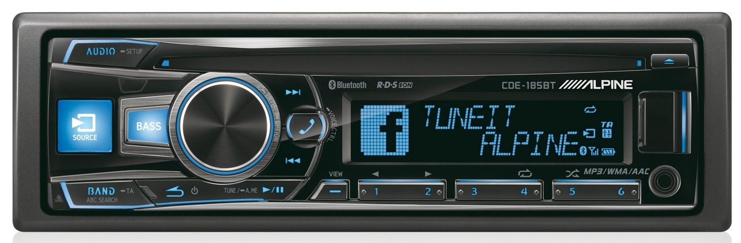 Автомагнитола Alpine CDE-185BT 1 DIN 4x50Вт Автомагнитола Alpine CDE-185BT 1 DIN 4x50Вт Автомагнитолы<br>Сочетает в себе все новые функции, такие как совместимость с приложением TuneIt для телефонов iPhone и Android смартфонов, позволяя полностью настраивать звук и обмениваться этими настройками с другими пользователями этой и совместимыми моделями TuneIt через ваш телефон, а также получать оповещения о новых Facebook сообщениях. СD-ресивер совместим с интерфейсом штатных кнопок ДУ на руле и интерфейсом бортового дисплея для идеальной инсталляции практически в любой автомобиль. Если ваша машина оборудована системой старт-стоп, которая отключает двигатель для экономии топлива, когда машина не движется, то это головное устройство еще более привлекательно для вас – оно будет продолжать работать в те моменты, когда двигатель заглушается на перекрестках.<br>