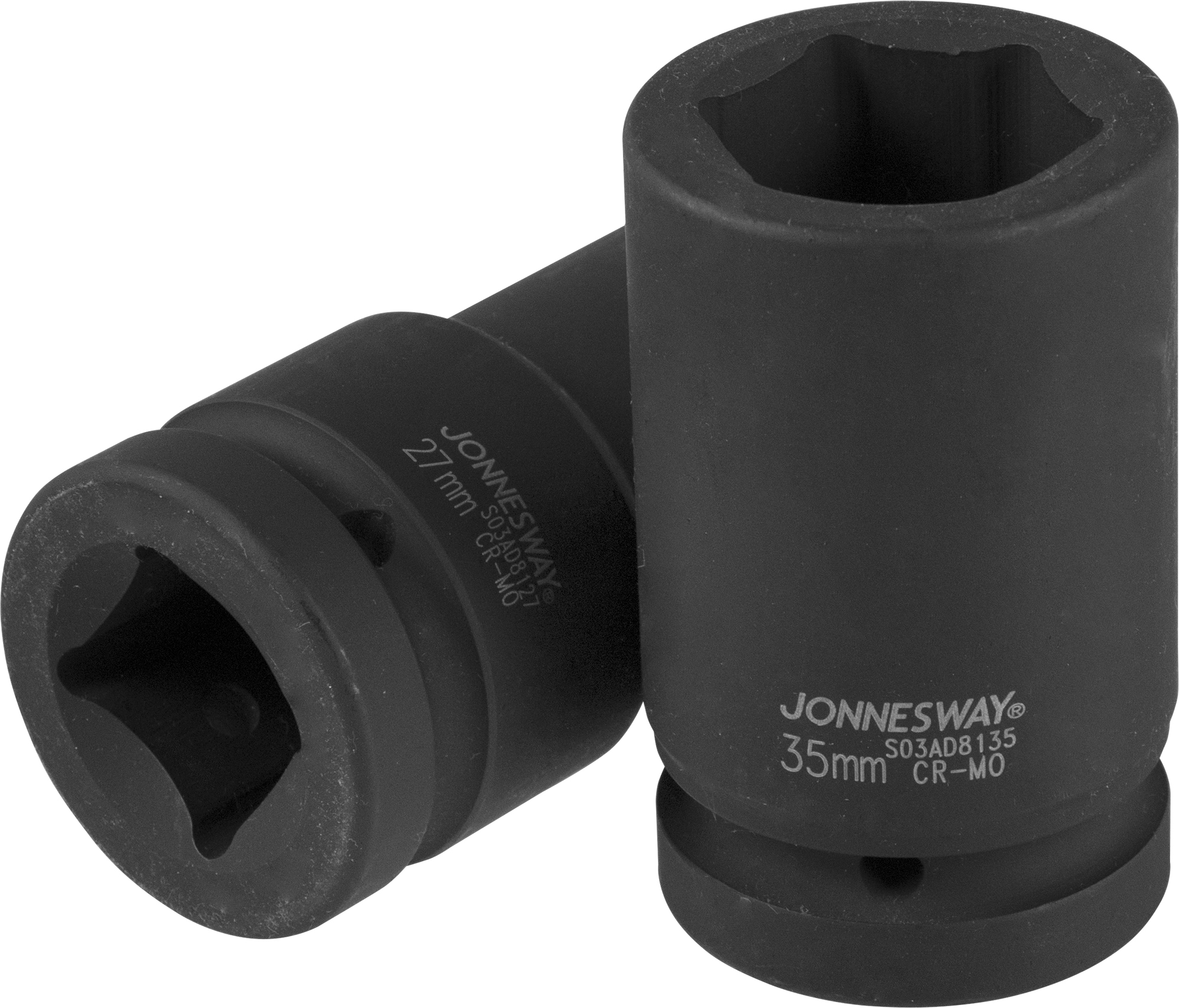 Головка шестигранная Jonnesway 1DR 55мм ударная глубокая Головка шестигранная Jonnesway 1DR 55мм ударная глубокаяГоловки 6-тигранные<br>Торцевые насадки для механизированного инструмента по основной области применения практически не отличаются от тех, которые используются с ручным инструментом. Так же, как и в системах сборного слесарно-монтажного инструмента, насадки для механизированного инструмента привязаны к системам по размерам приводов, разделены на предметы для обслуживания внутренних и внешних рабочих профилей. Основные отличия кроются в материалах и технологиях, применяемых при производстве ударных насадок. Главное требование - устойчивость к постоянным динамическим нагрузкам, которая достигается применением специальной стали. Её основным легирующим элементом является молибден, придающий материалу свойства, обеспечивающие компромисс между твердостью и прочностью. Защитное покрытие, применяемое при изготовлении - фосфатирование, придает инструментам матовый черный цвет. Такое покрытие необходимо для дополнительной защиты изделий от коррозии, улучшения твердости контактных поверхностей и износостойкости.Торцевые головки глубокие (удлиненные) 1DR применяются при обслуживании нагруженных и осложненных резьбовых соединений на относительно высоких шпильках и заглубленных деталях. Головки изготовлены из хромомолибденовой стали в соответствии со стандартом DIN 3129. По желанию заказчика возможна поставка торцевых головок для механизированного инструмента серии S03AD8 переходных размеров и головок размерами до 90 мм.<br>