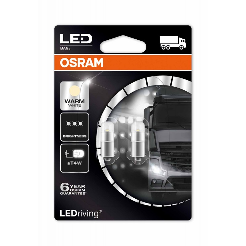 Светодиодная лампа OSRAM LEDriving – Premium T4W 12V 1W 4000К белая Светодиодная лампа OSRAM LEDriving – Premium T4W 12V 1W 4000К белая Светодиоды<br>Светодиодные лампы компании OSRAM имеют множественное применение как дляосвещения салона автомобиля, так и во внешних световых приборах. Обладают светом с различной цветовой температурой – от 2000 К до 6800 К. Светодиодные лампы готовы к работе сразу после замены штатных ламп автомобиля. Отличаются увеличенным сроком службы, низким энергопотреблением и элегантным исполнением.<br>Преимущества продукта<br>Безупречное распределение света благодаря современному рассеивающему материалу<br>Две различных цветности света для индивидуальной настройки по заказу<br>Не требует техобслуживания благодаря длительному сроку службы (до 5000 ч.)<br>На 80% меньше энергопотребление (по сравнению со стандартными лампами)<br>Простая замена по принципу plug and play<br>Совместимость с основанием обычной лампы трубчатой формы<br>
