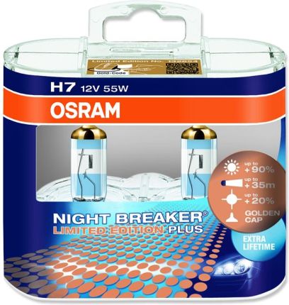 Галогенная лампа OSRAM NIGHT BREAKER Limited Edition H7 12V 55W 4000K Галогенная лампа OSRAM NIGHT BREAKER Limited Edition H7 12V 55W 4000K Галоген<br>Свет в изделиях osram night breaker plus 90 на 15% белее, чем в остальных модификациях, а это положительно влияет на зрение. Пропорция инертного газа повышена, увеличивая тем самым яркость излучаемого нитью накаливания света.<br>