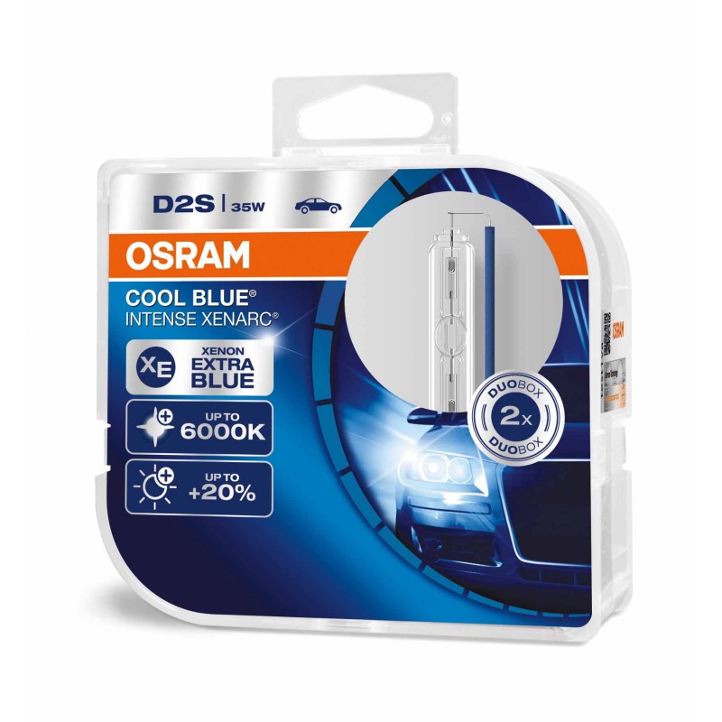 Ксеноновая лампа OSRAM XENARC COOL BLUE INTENSE D2S 35W 6000К Ксеноновая лампа OSRAM XENARC COOL BLUE INTENSE D2S 35W 6000К Ксенон<br>Газоразрядные лампы XENARC COOL BLUE INTENSE высокого давления с голубоватым светом создают высококонтрастное освещение со стандартным HID-световым потоком. При этом достигается превосходное освещение дороги, световые решения имеют индивидуальный дизайн, а процесс вождения становится более безопасным за счет снижения усталости водителя. Кроме того, инновационные решения впечатляют своим сроком службы и исключительным стилем.<br>Благодаря цветовой температуре 5500 градусов Кельвина и созданию эффекта холодного голубого света лампы буквально притягивают внимание; они также вызывают интерес специалистов по тюнингу и водителей, которые хотят, чтобы автомобиль имел современный вид. Чтобы добиться стандартизированного внешнего вида, компания OSRAM предлагает устанавливать лампы XENARC COOL BLUE INTENSE во всех лампах головного света. Все лампы серии XENARC COOL BLUE INTENSE имеют сертификат ECE и маркировку DOT.<br>