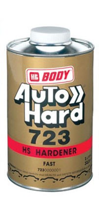 Отвердитель BODY 723 HS PROLINE быстрый 2,5л Отвердитель BODY 723 HS PROLINE быстрый 2,5лОтвердители<br>Кристально прозрачный высокоглянцевый лак, относящийся к 2К-акриловой системе. Благодаря высокому содержанию сухого остатка, прекрасной растекаемости, быстрой полимеризации и великолепному блеску продукт можно применять как для полной, так и для частичной окраски. Обладает высокой плотностью и, как следствие, является более экономичным продуктом, чем обычные лаки. Используется с отвердителями BODY 724 стандартный или BODY 723 быстрый в соотношении смеси 2:1.<br>