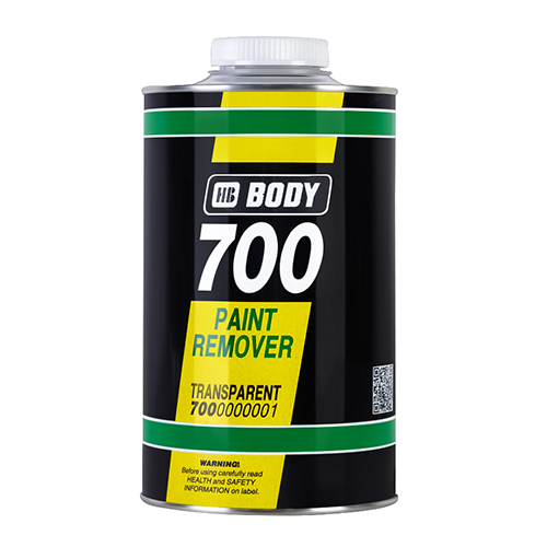 Удалитель краски Body 700 1 л Удалитель краски Body 700 1 л Очистители<br>Прозрачный материал, предназначенный дл удалени красок, лаков и латексных материалов с лбых металлических и пластиковых поверхностей кроме PE и PTFE. Подходит дл очистки покрасочного инструмента, пистолетов, шпателей и тому подобного. Наноситс пистолетом или шпателем. Активен в течение 30–60 минут и не влиет на поверхность металла, находщегос под краской.<br>