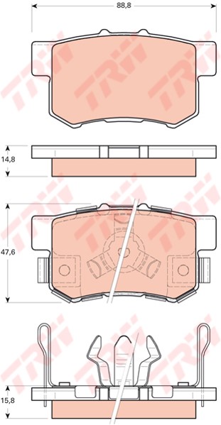 Колодки тормозные задние CR-V ll Колодки тормозные задние CR-V ll Тормозная система<br><br>
