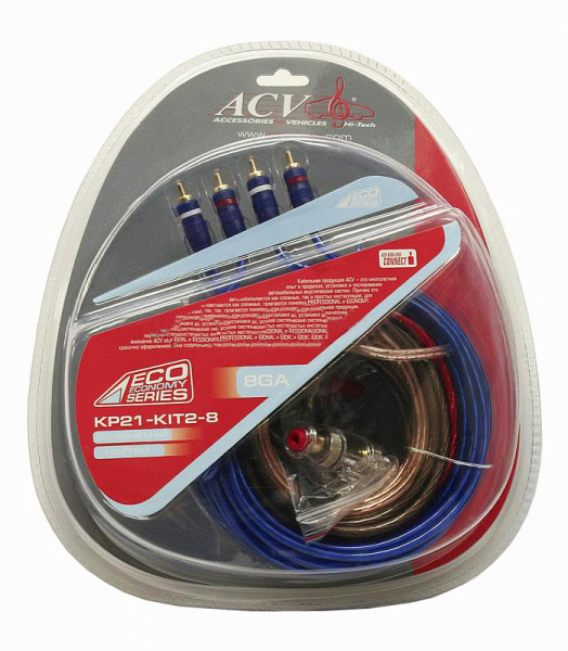 Комплект проводов для подключения 2-х канального усилителя 8AWG ECO ACV 21-KIT2-8L Комплект проводов для подключения 2-х канального усилителя 8AWG ECO ACV 21-KIT2-8LУстановка автозвука<br><br>