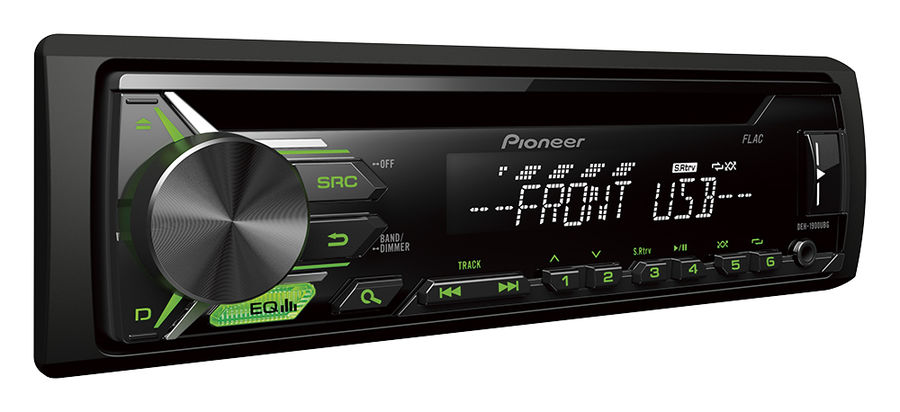 Автомагнитола Pioneer DEH-1900UBG 1 DIN 4x50Вт Автомагнитола Pioneer DEH-1900UBG 1 DIN 4x50Вт Автомагнитолы<br>Автомобильная магнитола с потрясающей зеленой подсветкой - DEH-1900UBG, которая позволяет слушать музыку с FM радиостанций, CD-дисков, Android смартфонов, USB-устройств или устройств, подключенных через Aux-вход.Встроенный усилитель MOSFET с выходной мощностью 4х50 Вт позволяет воспроизводить музыку в высоком качестве . Для того, чтобы увеличить мощность, можно воспользоваться RCA выходом на тыловой панели устройства для подключения дополнительного сабвуфера или усилителя.<br>