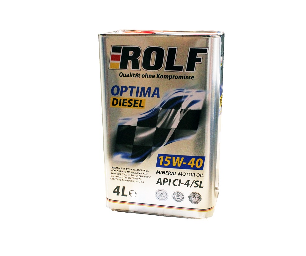Моторное масло Rolf Optima Diesel 15W40 минеральное 4 л Моторное масло Rolf Optima Diesel 15W40 минеральное 4 л Моторные масла<br><br>