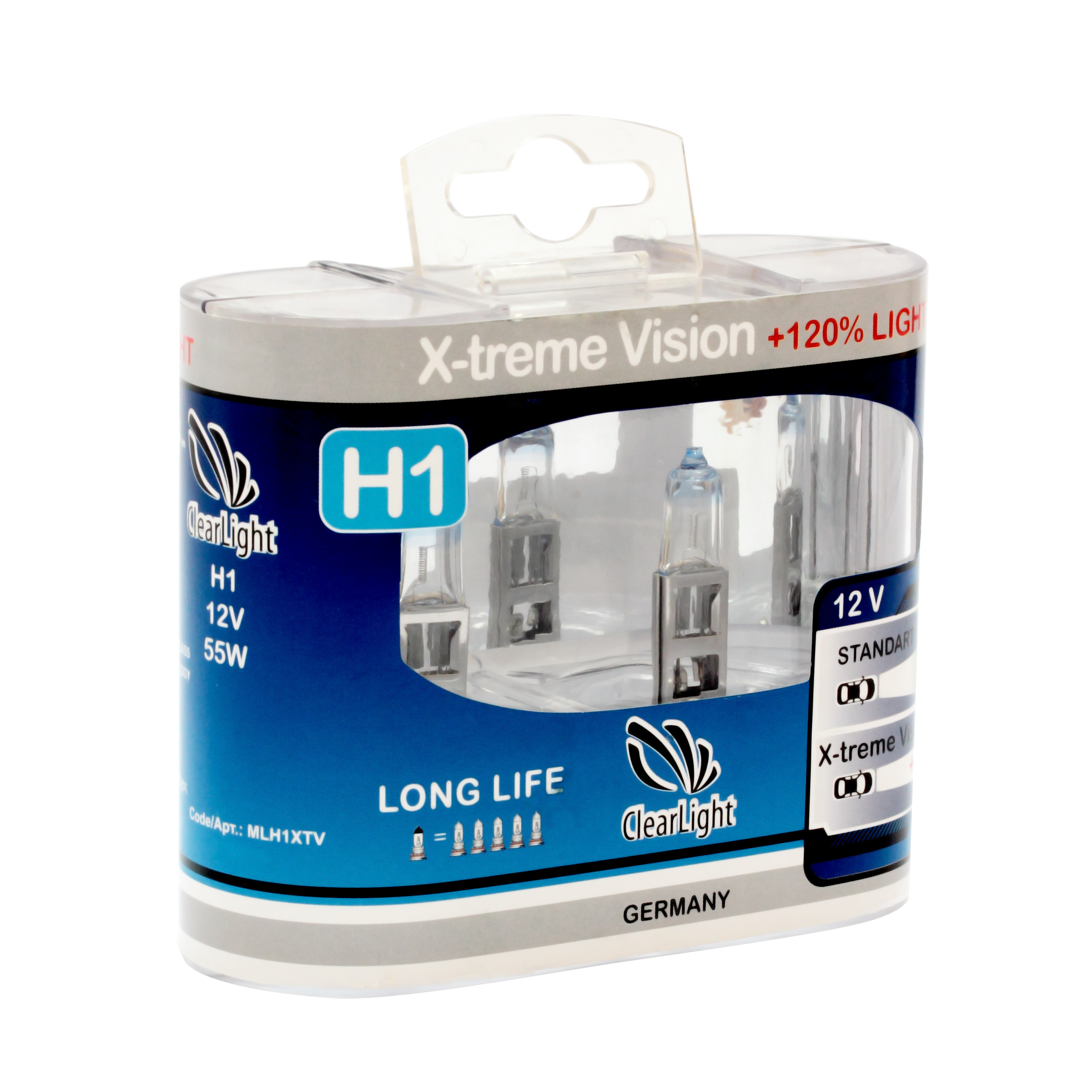 Галогенная лампа ClearLight X-treme Vision +120% Light H1 12V 55W Галогенная лампа ClearLight X-treme Vision +120% Light H1 12V 55W Галоген<br><br>
