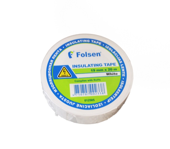 Изолента 19мм*20м белая (Folsen) 012505 Изолента 19мм*20м белая (Folsen) 012505Изоленты<br><br>