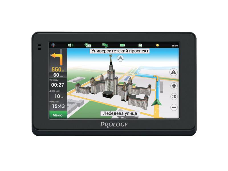 Навигатор Prology IMAP-5200 Навигатор Prology IMAP-5200 Навигаторы<br>GPS навигатор Prology iMap-5200 – практичный и простой в управлении навигационный прибор. Навигатор имеет 5-дюймовый цветной сенсорный экран с разрешением 480x272. В качестве навигационного программного обеспечения установлена популярнейшая программа Навител Навигатор, которая имеет великолепную детализацию как на загородных дорогах, так и в пределах населенных пунктов. Prology iMap-5200 может быть полезным Вам не только в пути, но и во время отдыха: навигатор имеет возможность просмотра фотографий и воспроизведения видеофайлов и музыки. Питание навигатора осуществляется от 12-вольтового разъема прикуривателя. Навигатор может работать и автономно: встроенная батарея может обеспечить до 2 часов работы без подключения к сети.<br>