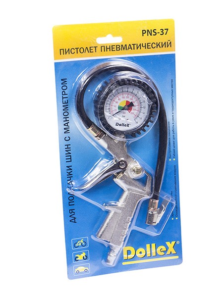 Пистолет DOLLEX PNS-37 для накачки шин с манометром Пистолет DOLLEX PNS-37 для накачки шин с манометромПневмопистолеты<br><br>