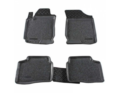 Коврики салона AILERON для SKODA Rapid 2013> полиуретановые с ковролином SOFT черные 4 шт. Коврики салона AILERON для SKODA Rapid 2013> полиуретановые с ковролином SOFT черные 4 шт.Коврики салона<br>Всесезонные модельные автомобильные коврики в салон из полиуретана (55% каучука) с бортами 32мм и ковролином 3D Luxmats для тех кто любит себя и свой автомобиль. Сделаны специально для модели SKODA Rapid 2013<br>