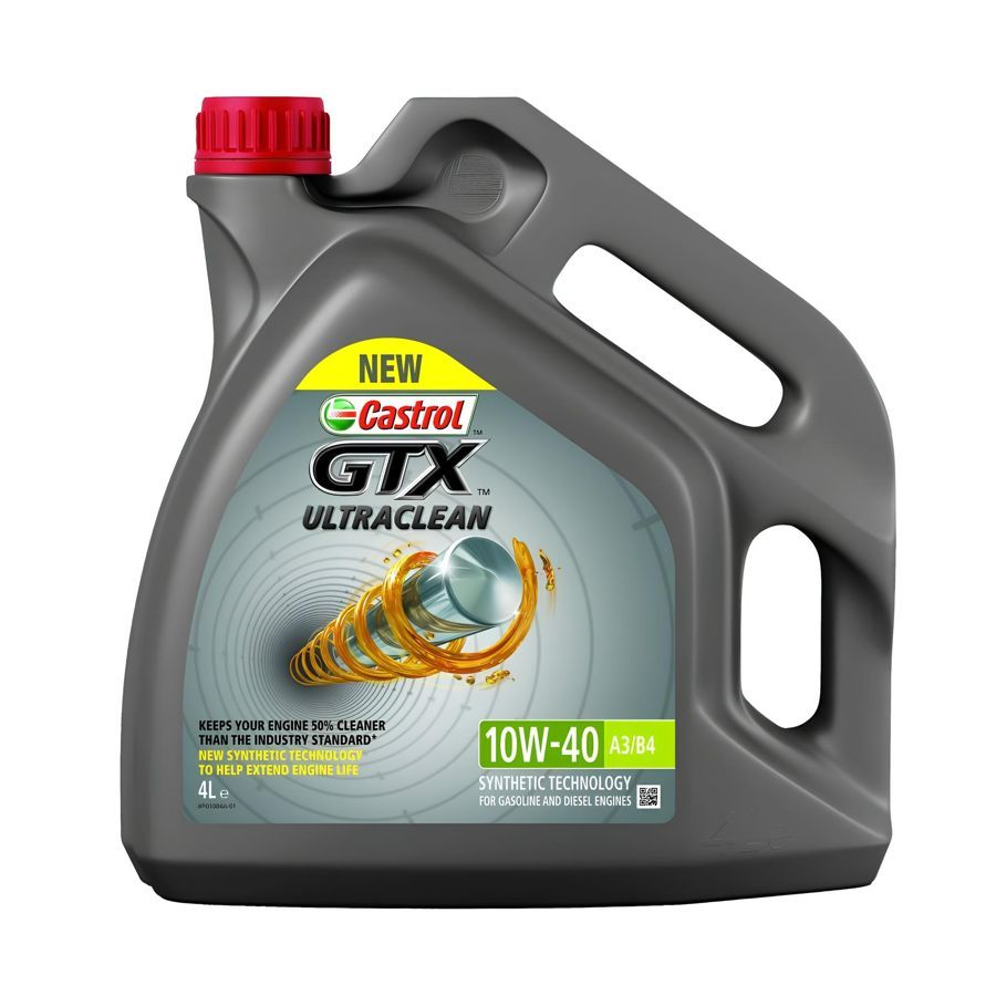 Моторное масло CASTROL GTX Ultraclean 10W40 А3/B4 полусинтетическое 4 л Моторное масло CASTROL GTX Ultraclean 10W40 А3/B4 полусинтетическое 4 л Моторные масла<br>Высокоэффективное моторное масло Castrol GTX Ultraclean 10W-40 A3/B4, созданное по технологии производства синтетических смазочных материалов для бензиновых и дизельных двигателей, обладает усиленными моющими и диспергирующими свойствами, оказывающими двойное воздействие на шламовые отложения. Формула Castrol “Double Action” удаляет старый шлам и защищает двигатель от образования нового, поддерживая надёжность работы мотора.<br>