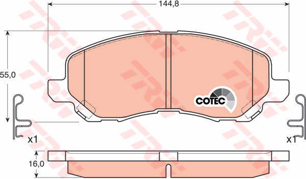 Колодка тормозная MITSUBISHI LANCER (CS, CY)/DODGE: CALIBER 06-, JEEP: COMPASS 06- передняя (TRW) GDB3287 (4 шт.) Колодка тормозная MITSUBISHI LANCER (CS, CY)/DODGE: CALIBER 06-, JEEP: COMPASS 06- передняя (TRW) GDB3287 (4 шт.) Тормозная система<br><br>