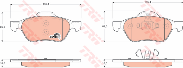 Колодка тормозная RENAULT Megane II Scenic II 11 02-> передняя (TRW) GDB1687 (4 шт.) Колодка тормозная RENAULT Megane II Scenic II 11 02-> передняя (TRW) GDB1687 (4 шт.) Тормозная система<br><br>