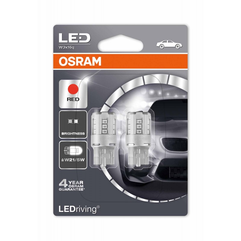 

Светодиодная лампа OSRAM LEDriving - Standard W21/5W(T20) 12V 3W красная