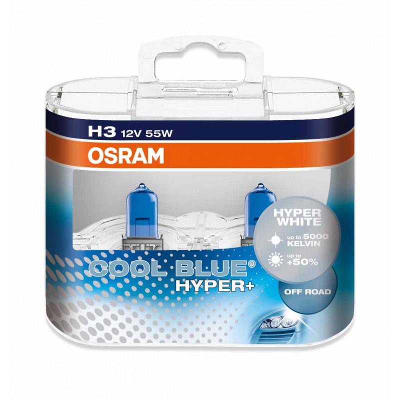

Галогенная лампа OSRAM COOL BLUE HYPER PLUS H3 12V 55W 5000K