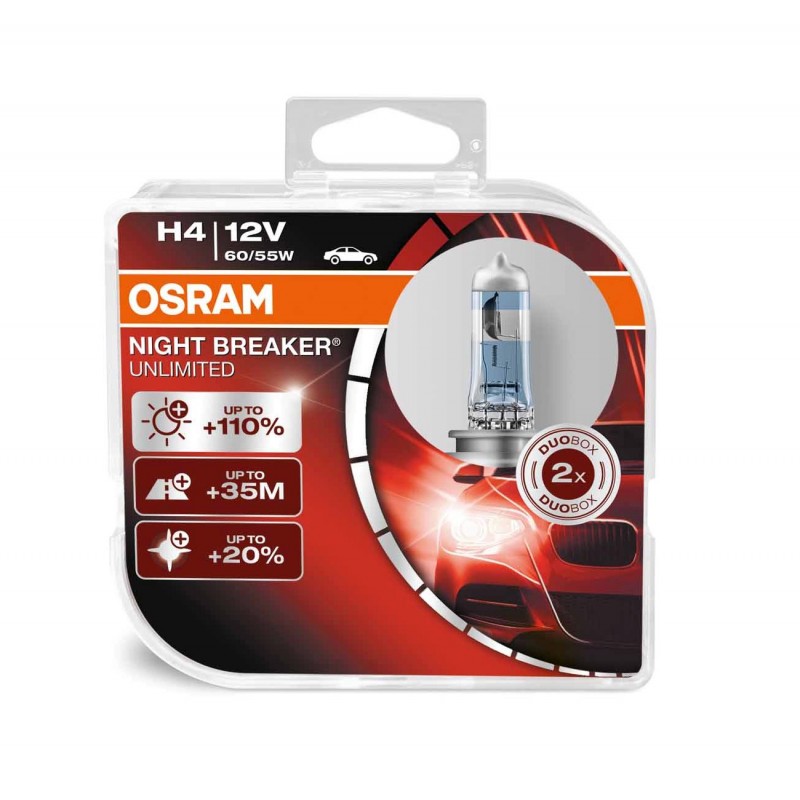 

Галогенная лампа OSRAM NIGHT BREAKER UNLIMITED H4 12V 60W 3800K