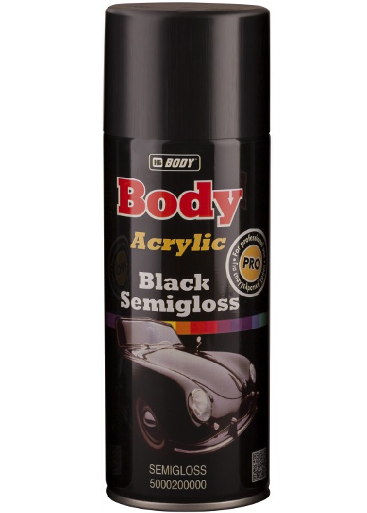 

Аэрозольная краска Body SPRAY UNIVERSAL COLORED GLOSS черная полуматовая 0,4л
