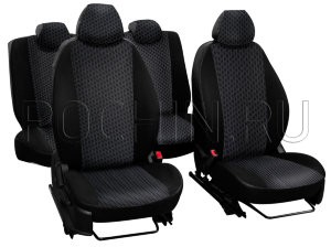

Чехлы Почин Лима Ford Focus III жаккард кож.зам. cерые