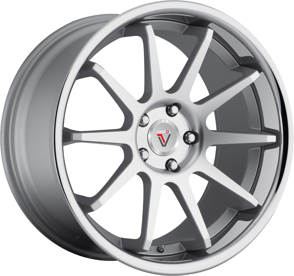 

Кованые диски VISSOL F-600 10.5x22/5x114.3 ET42 D73.1 matte-silver-with-machined-face-and-chrome-stainless-steel, F-600