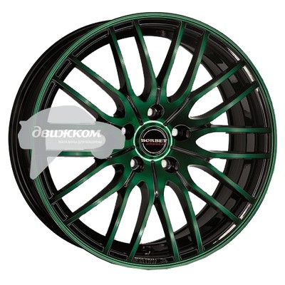 

Литые диски Borbet 8x17/5x112 ET48 D72,5 CW4/5 Black Green Glossy, CW4/5