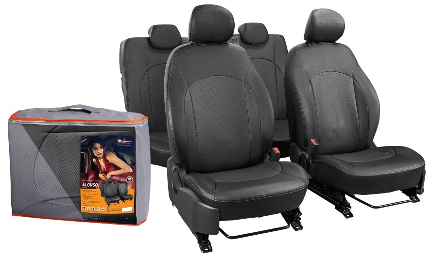 

Чехлы VW Polo седан (10-) "Alonso" экокожа перфорированные черные