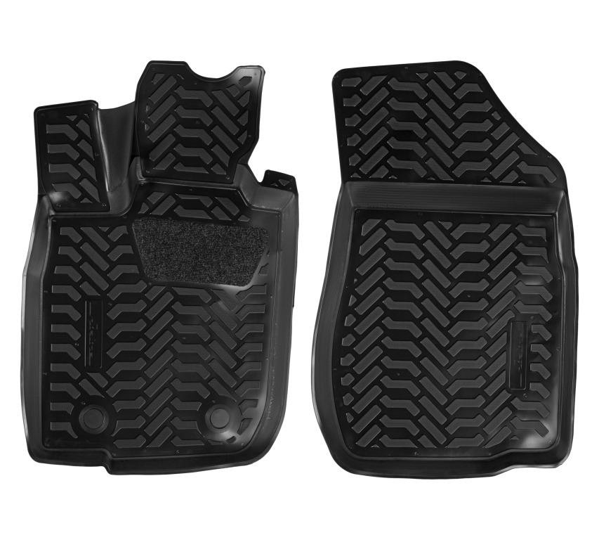 

Коврики салона Airline передние (3D с подпятником) Lada Largus (фургон) (2012-) высокий борт полимерные черные 2 шт