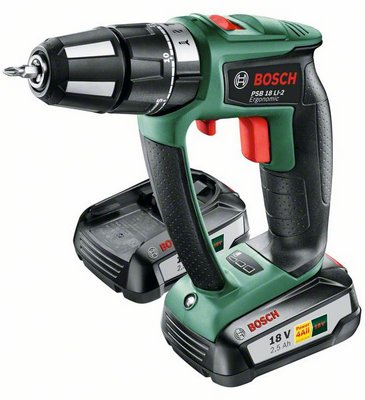 

Дрель аккумуляторная Bosch 06039B0301 1400об/мин, Psb 18 li-2/2 ergonomic (0.603.9b0.301)
