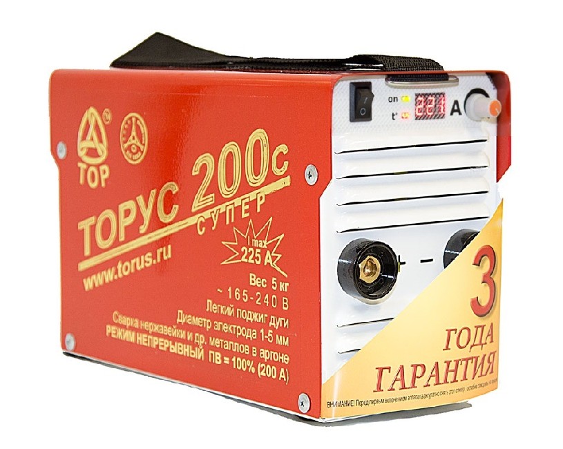 

Сварочный аппарат ТОРУС 200с СУПЕР + провода 7200Вт, 200с СУПЕР + провода