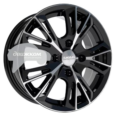 

Литые диски Скад 6x15/5x100 D57,1 ET38 Монреаль Черный+серебристый, Монреаль