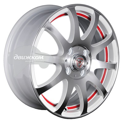 

Литые диски NZ 6x15/4x100 D54,1 ET48 F-21 Серебристый+красный