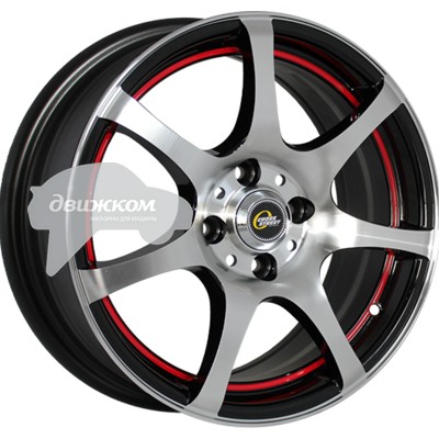 

Литые диски CrossStreet 6,5x15/4x98 D58,6 ET32 Y3103 Черный+серебристый+красный