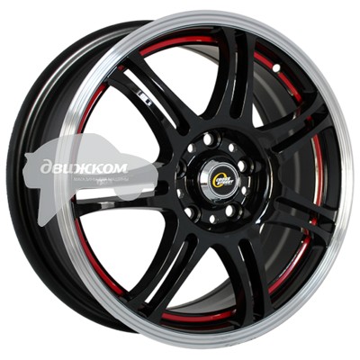 

Литые диски CrossStreet 6x15/4x100 D60,1 ET50 Y4601 Черный+серебристый+красный