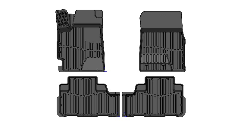 

Коврики в салон SRTK Toyota Highlander (2010-2013) резина черные