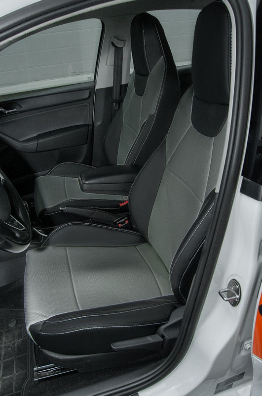 

Чехлы Почин Skoda Rapid экокожа черно-серые