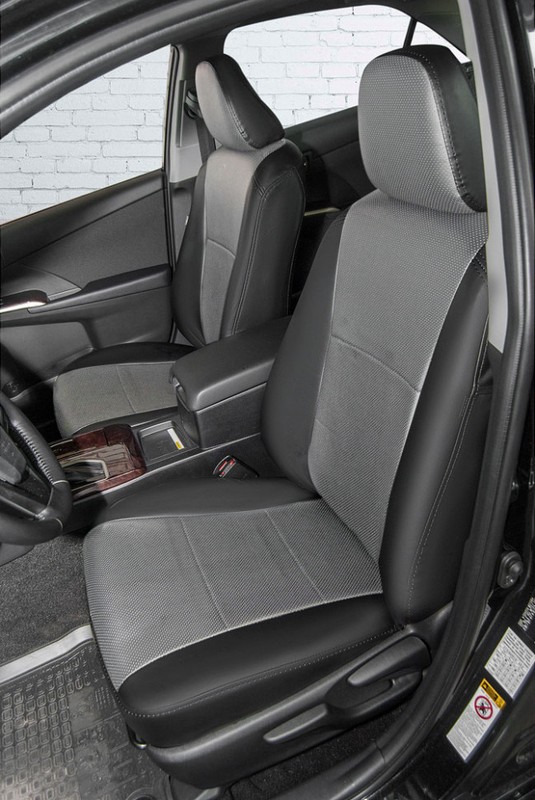 

Чехлы Почин Toyota Camry экокожа черно-серые