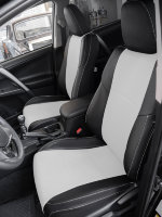 

Чехлы Почин Toyota RAV-4 экокожа черно-белые