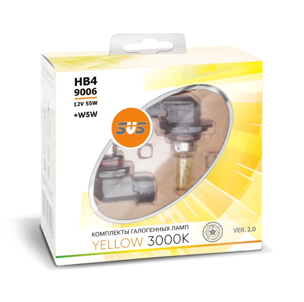 

Галогенная лампа SVS Yellow 3000K HB4/9006 12V 55W Ver.2.0 (2 шт)
