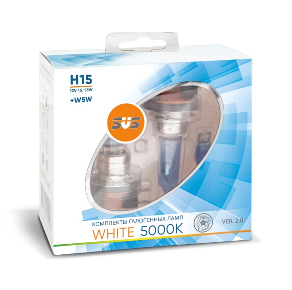 

Галогенная лампа SVS White 5000K H15 12V 15/55W Ver.2.0 (2 шт)