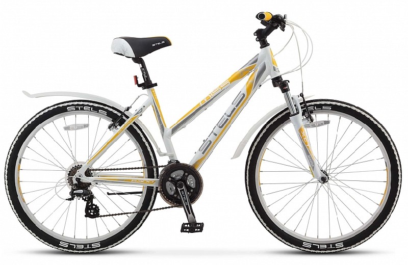 

Велосипед STELS Miss-6300 V 26" 17.5" Белый/серый/жёлтый V010