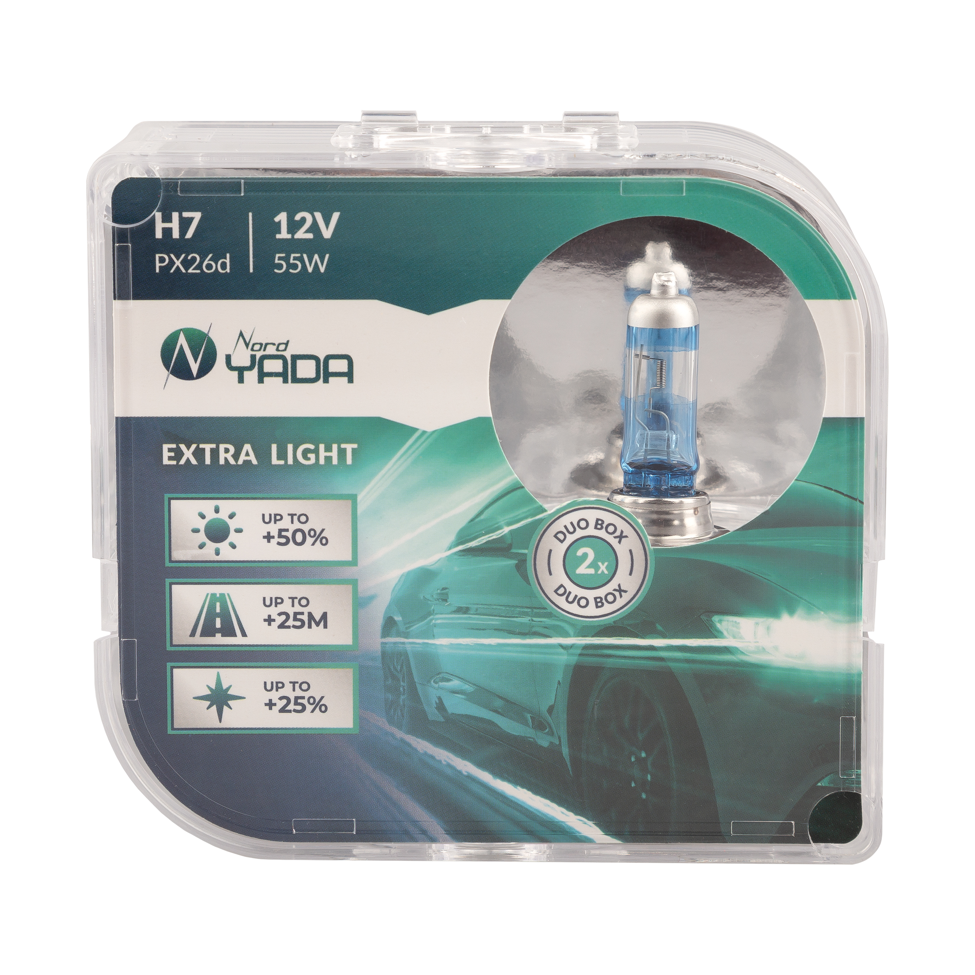 

Галогенная лампа YADA H7 12V 55W Extra light +50% 2шт