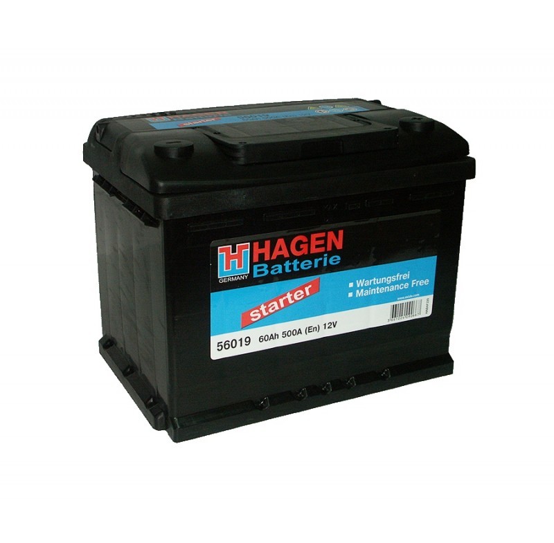 

Аккумулятор HAGEN 60Ah/500 прав+/обратная 242х175х190