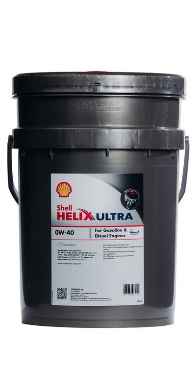 

Моторное масло SHELL Helix Ultra 0W-40 синтетическое 20л