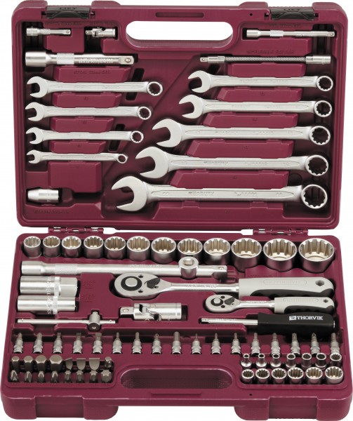 

Набор инструментов Thorvik (1/4", 1/2"DR с головками торцевыми MultiProf) 82 предмета