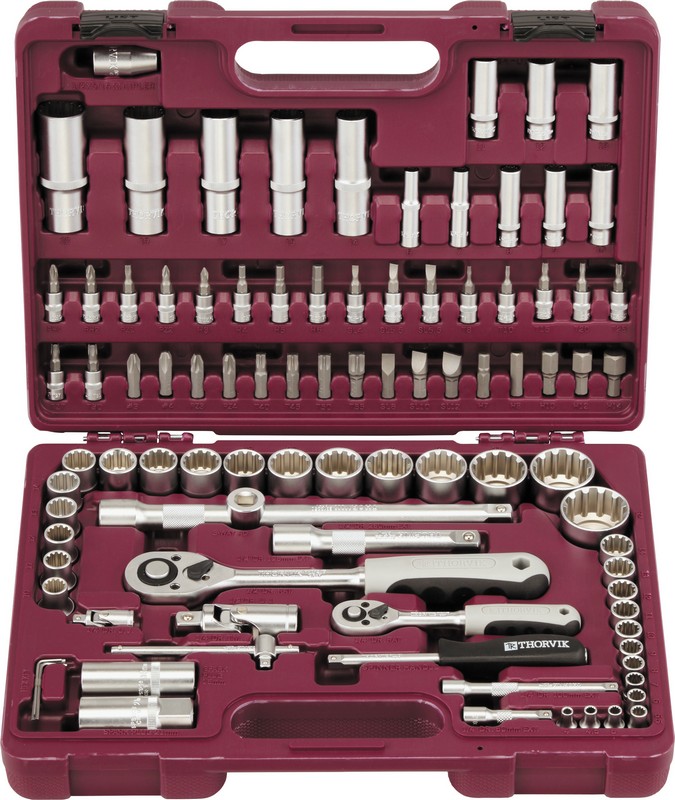 

Набор инструментов Thorvik (1/4", 1/2"DR с головками торцевыми MultiProf) 94 предмета