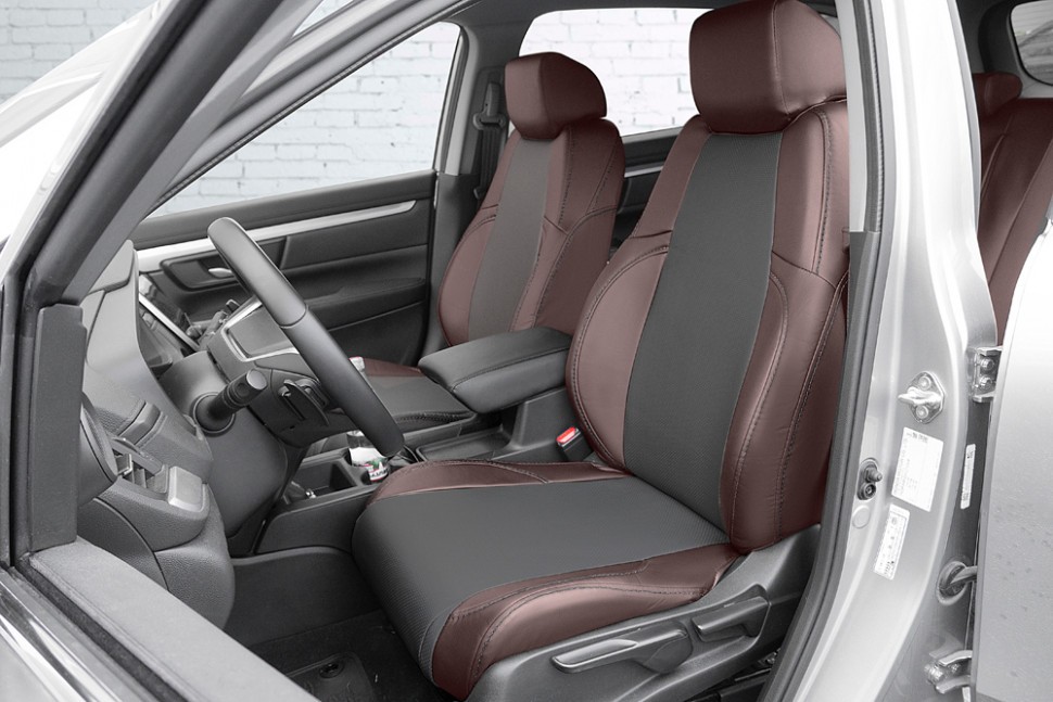 

Чехлы Почин Honda CRV 5 поколение экокожа перфорация коричнево-черные
